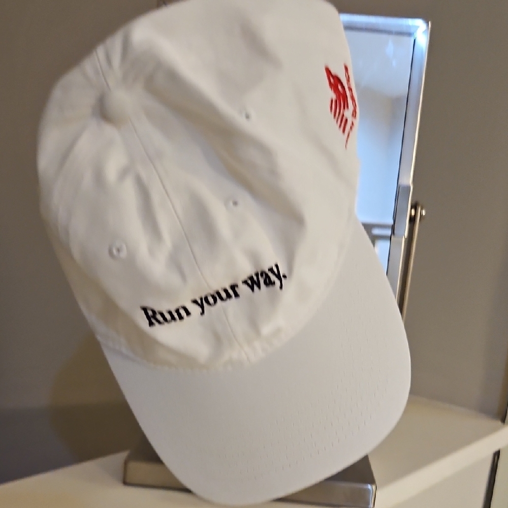 New Balance White Cap with Red Embroidery